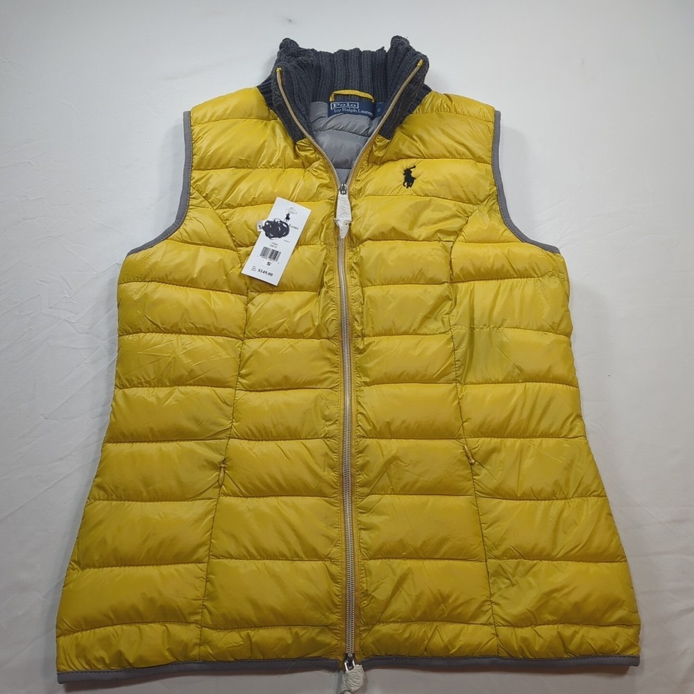 Polo RalphLauren‎ Water Repellent Packable PufferVest Yellow Medium NWT  Small